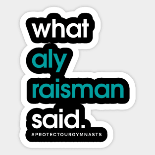 Pocket Design - What Aly Raisman Said #ProtectOurGymnasts Teal Sticker